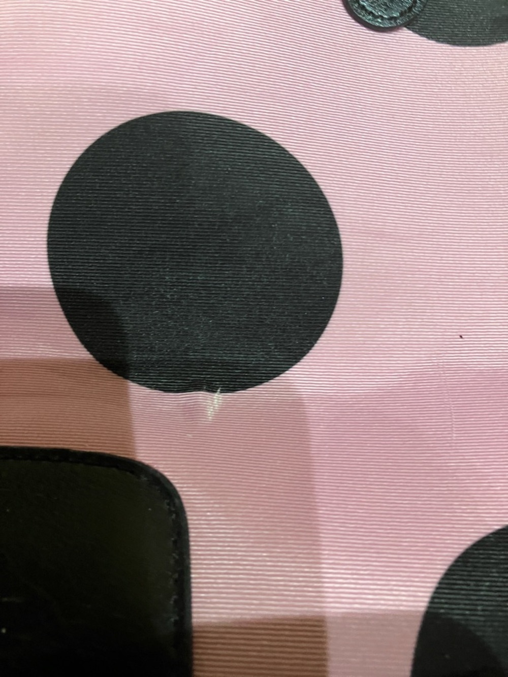 Pink Polka Dot Women's Satchel Bag with Black Accents - Picture 9 of 14